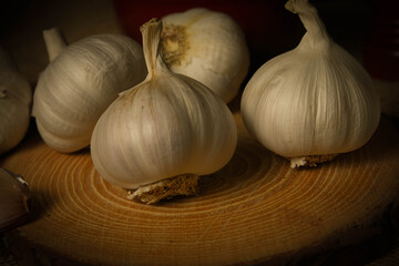 Garlic seen up close