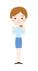 指差しするOLのイラスト1