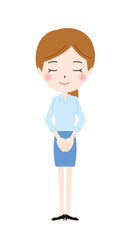 お辞儀をするOLのイラスト1