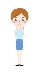 喜ぶOLのイラスト1