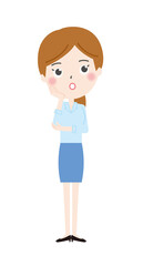 考え込むOLのイラスト1