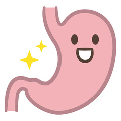 健康な胃の表情をしたイラストレーション