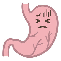 萎縮した胃のイラストレーション