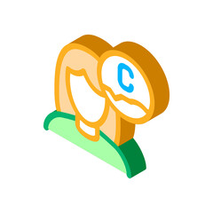 Woman And Ascorbic Acid Icon Vector. Isometric Woman And Ascorbic Acid sign. color isolated symbol illustration