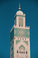 the daily life of different people at the Hassan II Mosque in Casablanca, the pray, talk, and spent...
