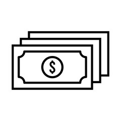 Dollar money line icon