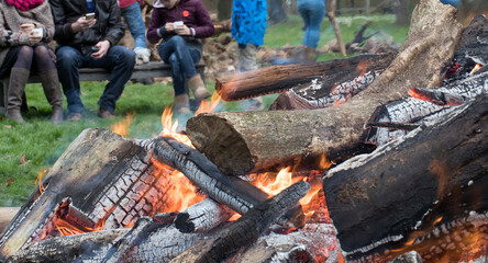 Sitting at the Campfire. Maatschappij van Weldadigheid Frederiksoord Drenthe Netherlands