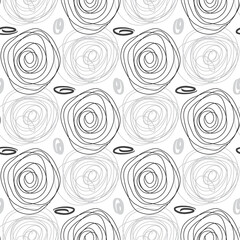 Fototapeta premium Abstract background. Seamless vector pattern with curls. Monochrome.