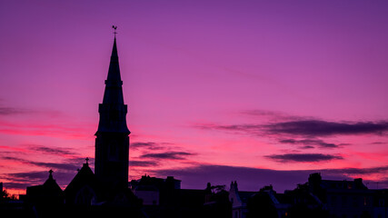 Naklejka premium church in the sunset