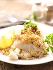 fish fillet cooked with crumbs