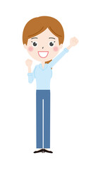 やる気に満ち溢れるOLのイラスト2