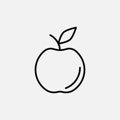 Apple line icon. Fruit symbol. logo. Outline design editable stroke. For yuor design. Stock - Vector illustration.