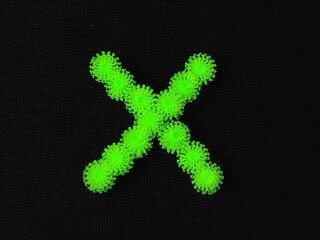 green letters on a black background