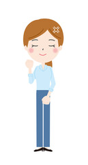 静かに怒りに震えるOLのイラスト2