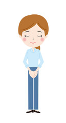 お辞儀をするOLのイラスト2