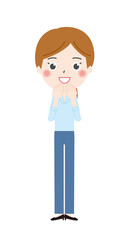 喜ぶOLのイラスト2