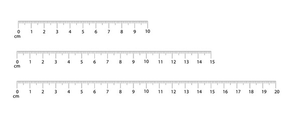 Rulers Inch and metric rulers. Measuring tool. Centimeters and inches measuring scale cm metrics indicator. Scale for a ruler in inches and centimeters. Measuring scales.