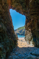 view of the sea from a Cave in Sark