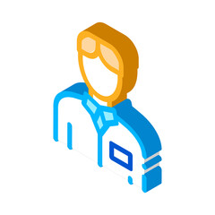 Nurse Silhouette Icon Vector. Isometric Nurse Silhouette sign. color isolated symbol illustration