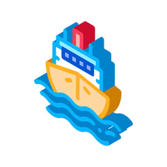 Cruise Vessel Icon Vector. Isometric Cruise Vessel sign. color isolated symbol illustration