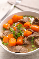 beef stew with carrot and pea