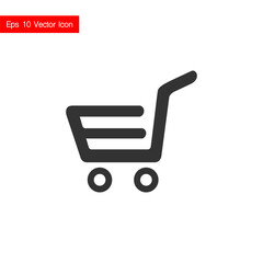 Shopping basket for online shopping gray icon isolated on white background. Vector. Eps 10
