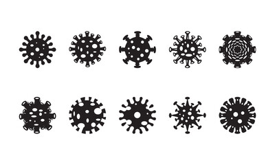 Set of Coronavirus 2019-nCoV icon, logo, symbol, vector illustration