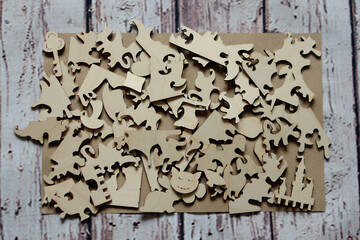 Wooden ecologic puzzle