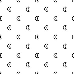 Seamless pattern with black half moon, crescents on white background. Ethnic abstract background.