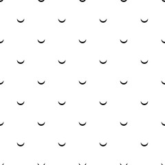 Seamless pattern with black half moon, crescents on white background. Ethnic abstract background.