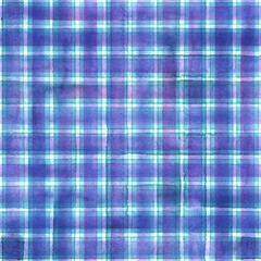 Watercolor stripe plaid seamless pattern. Colorful stripes background