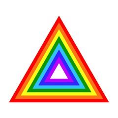 Rainbow triangle, 7 colors for design, for children. Cute flat summer element, vector.