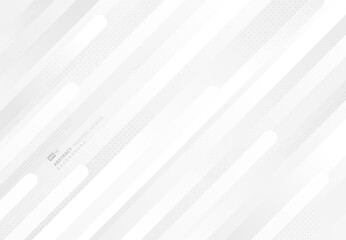 Obraz premium Abstract gradient white and gray stripe line pattern with halftone decoration background. illustration vector eps10