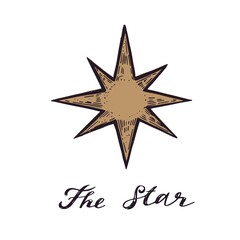 The star vector vintage symbol. Occult, magic, astrology conceptual illustration