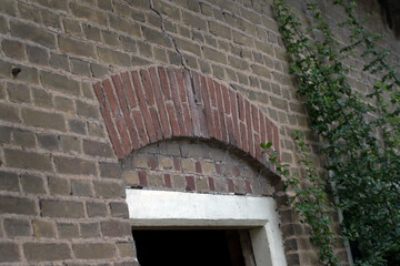 Wall at Historic building. Former Bosbouwschool. Maatschappij van Weldadigheid Frederiksoord Drenthe Netherlands.