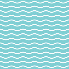 Wavy lines. seamless texture with white rolling lines on blue background.