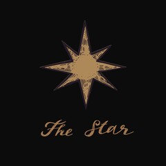 The star vector vintage symbol. Occult, magic, astrology conceptual illustration