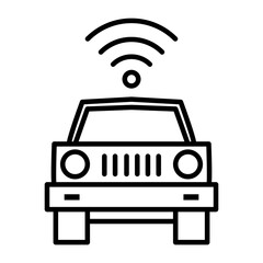 Car with antenna icon