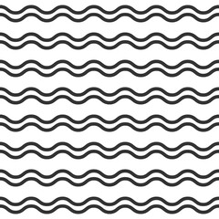 Wavy lines. seamless texture with white rolling lines on black background.