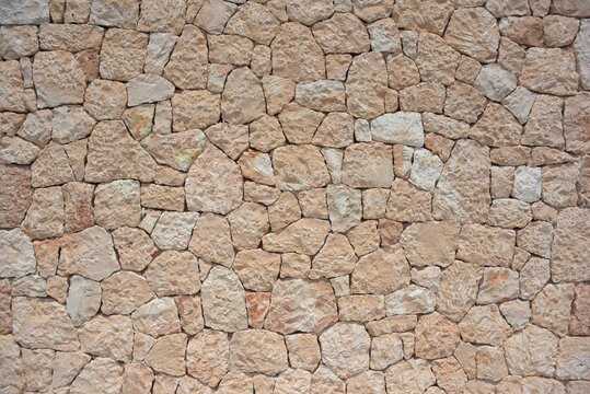 Polygonal Stone Wall Backround. 