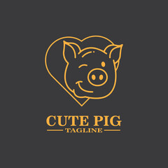 Cartoon pig Design illustration