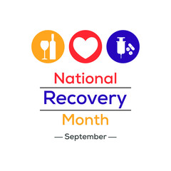 Vector illustration on the theme of National Recovery month observed each year during September.