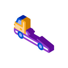 Tow Cargo Truck Icon Vector. Isometric Tow Cargo Truck sign. color isolated symbol illustration