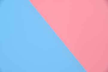 Abstract pastel pink blue color background from topview flat lay studio backdrop