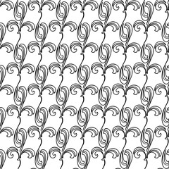 Seamless pattern of outlines decorative elements
