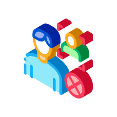 Fake Man Identity Icon Vector. Isometric Fake Man Identity sign. color isolated symbol illustration