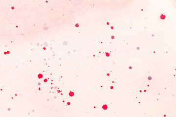 Abstract art background light pink and rose colors. Watercolor painting on canvas with red and purple splash.