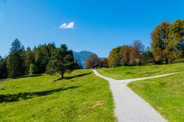 Path through Landscape of Alps Germany 