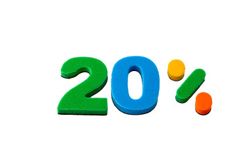 Numbers with the percent sign. The concept of promoting products and services. Sales and discounts, attracting customers.