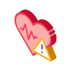 Heart Disease Icon Vector. Isometric Heart Disease isometric sign. color isolated symbol illustration